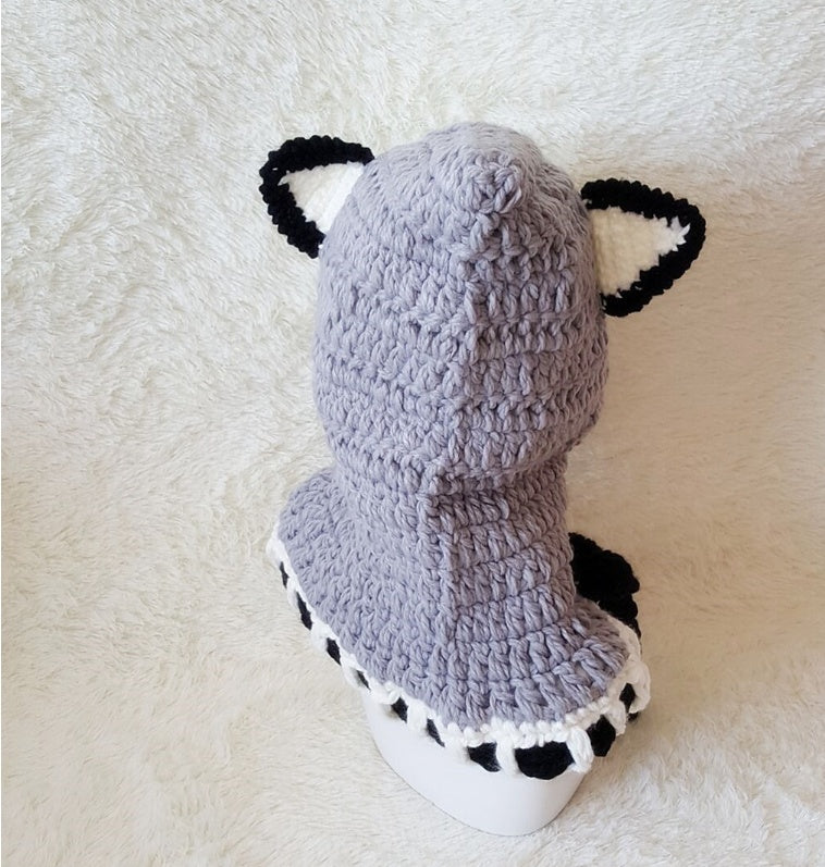 Gorro de lana para niños, tejido a mano, cálido, con orejeras, capa, para hombres y mujeres