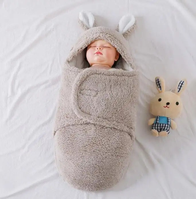 Saco de dormir supersuave para bebé, manta de forro polar esponjoso para recién nacidos, manta envolvente unisex para bebés recién nacidos, niños y niñas, con protección y soporte para la cabeza, saco de dormir portátil.