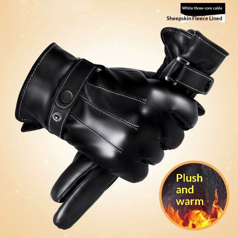 Genuine Leather Gloves With Fleece Lining For Extra Warmth And Waterproof Protection