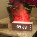 Humidificador de llama, máquina de aromaterapia de llama con pantalla de reloj, humidificador de aromaterapia de escritorio para dormitorio