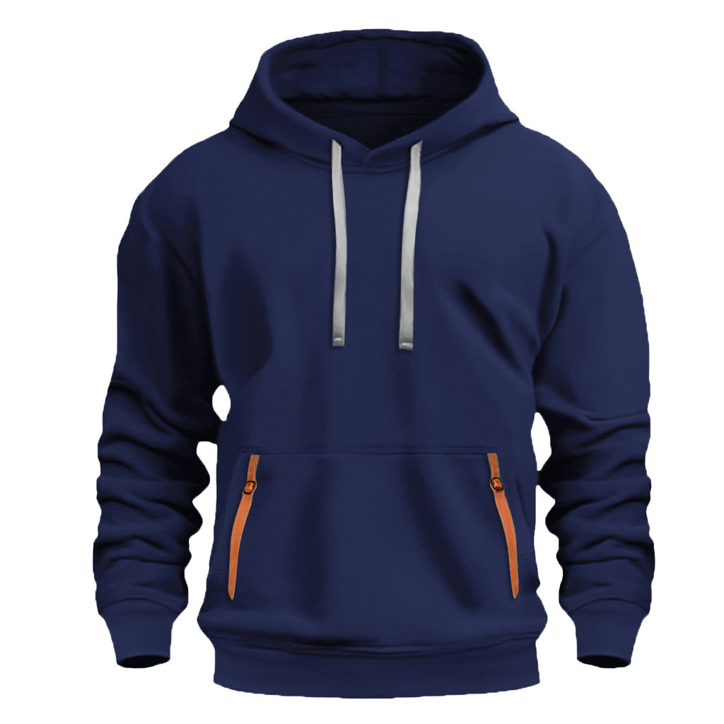 Nueva sudadera con capucha forrada de polar para hombre otoño-invierno