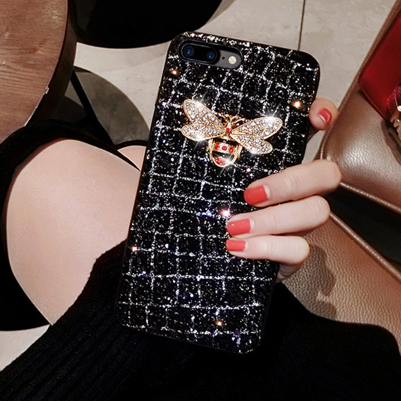 Funda para teléfono con abeja brillante