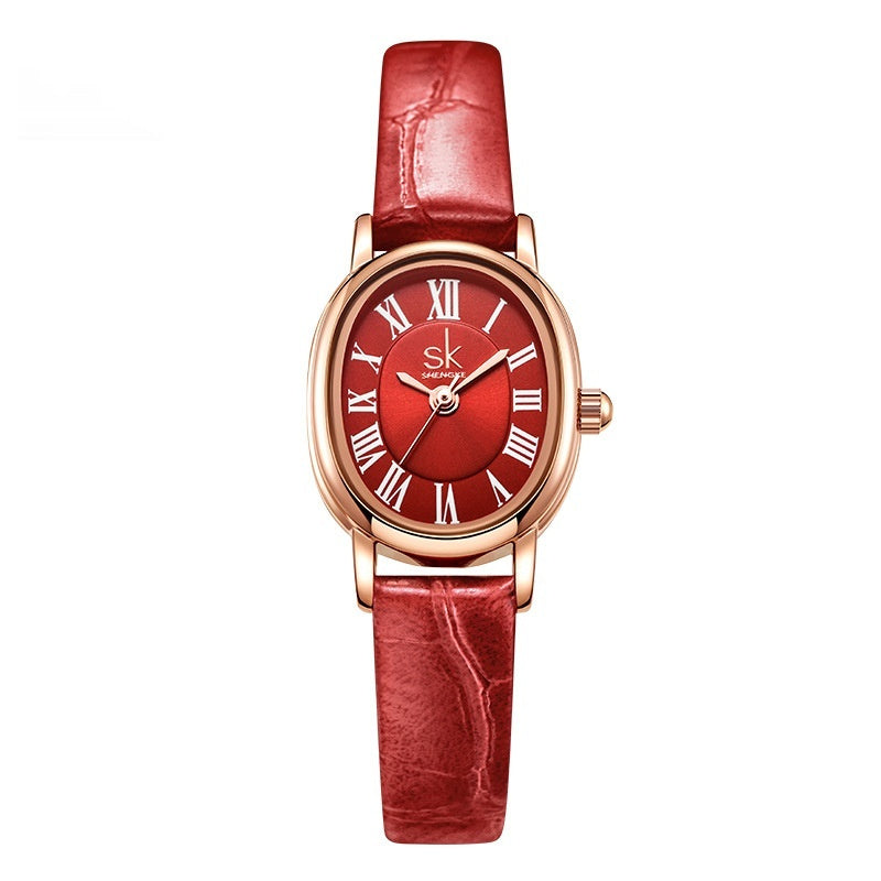 Retro Oval Leather Belt Quartz Watch