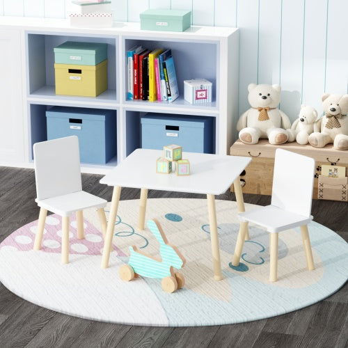 Conjunto de mesa y 2 sillas infantiles de madera