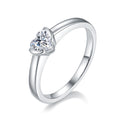 Heart-shaped Moissanite Set With Top-quality Moissanite Luxury And Fashionable Light Luxury Jewelry Silver Ring S925 Silver-plated Platinum