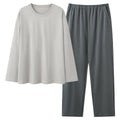 Conjunto de pijama para hombre de 100% algodón con camiseta de manga larga y pantalón largo.