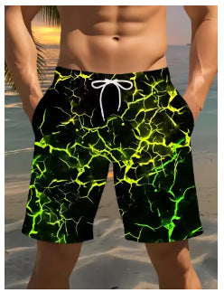 Mens Fashionable Casual Lightning-Print Shorts