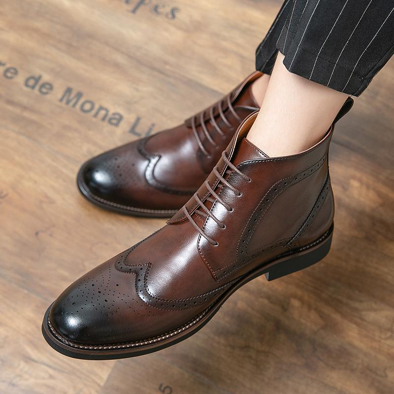 Botas de invierno de goma marrón para hombre