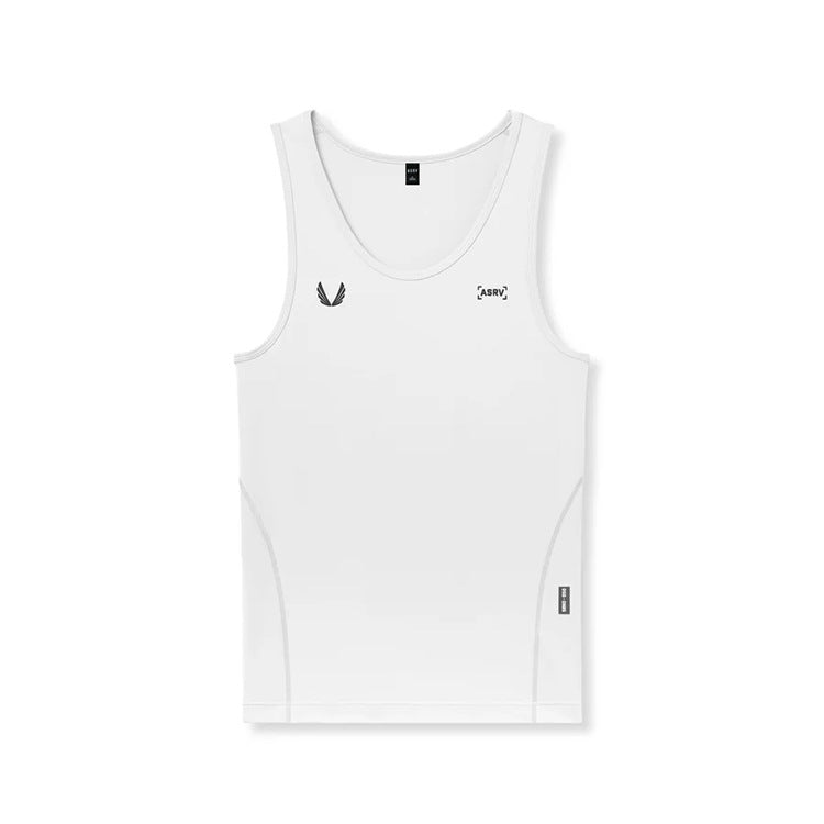 Camiseta deportiva de verano para hombre, estilo americano, de seda de leche, de secado rápido y muy elástica, sin mangas