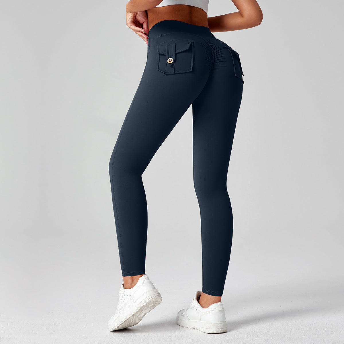 Pantalones de yoga para mujer, de cintura alta, elásticos y ajustados, que realzan los glúteos.