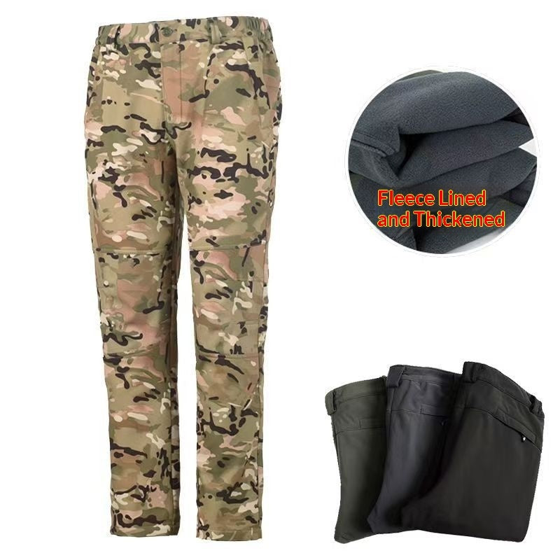 Pantalones tácticos para hombre para clima frío, pantalones softshell para senderismo al aire libre