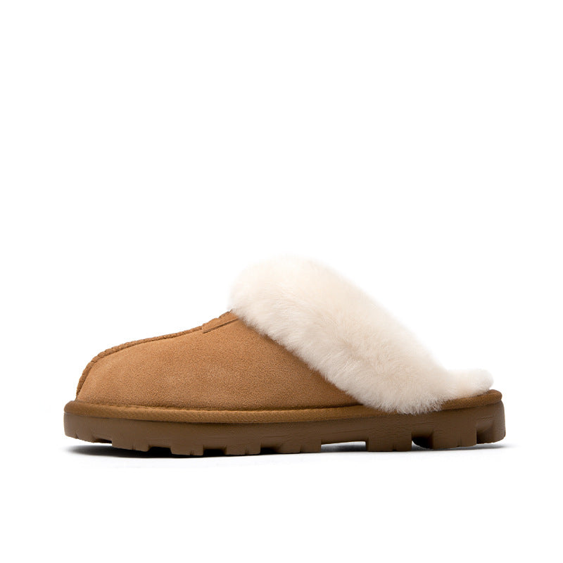 Botas de nieve de lana envueltas con piel