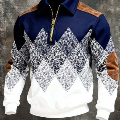 Sudadera informal de manga larga con estampado 3D para hombre