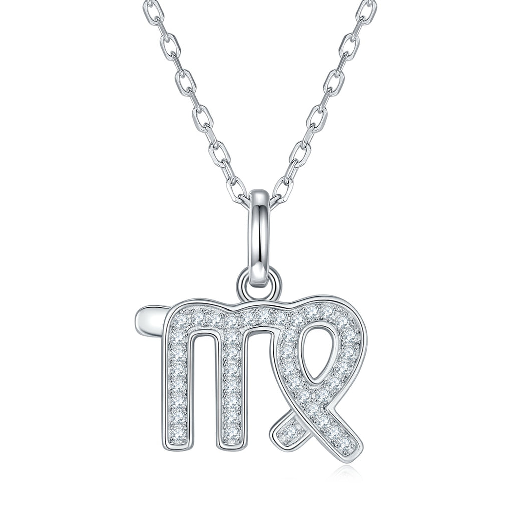 12 Zodiac Signs Virgo Set With Top quality Moissanite Luxurious And Fashionable Light Luxury Trend Jewelry Silver Necklace Pendant Silver plated Platinum