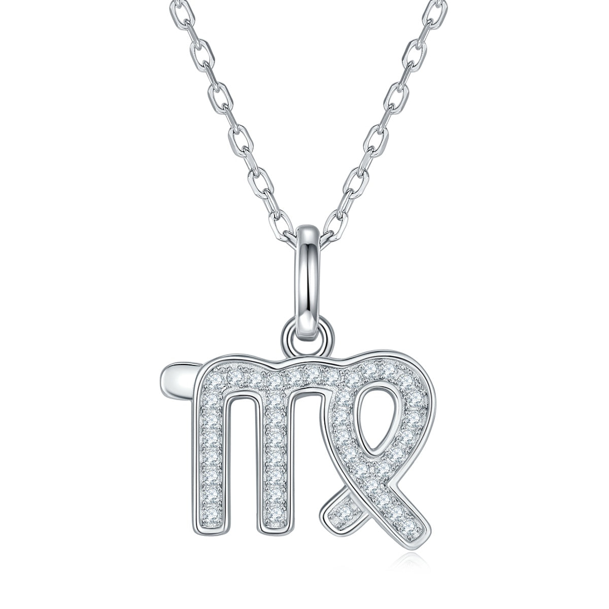12 Zodiac Signs Virgo Set With Top quality Moissanite Luxurious And Fashionable Light Luxury Trend Jewelry Silver Necklace Pendant Silver plated Platinum