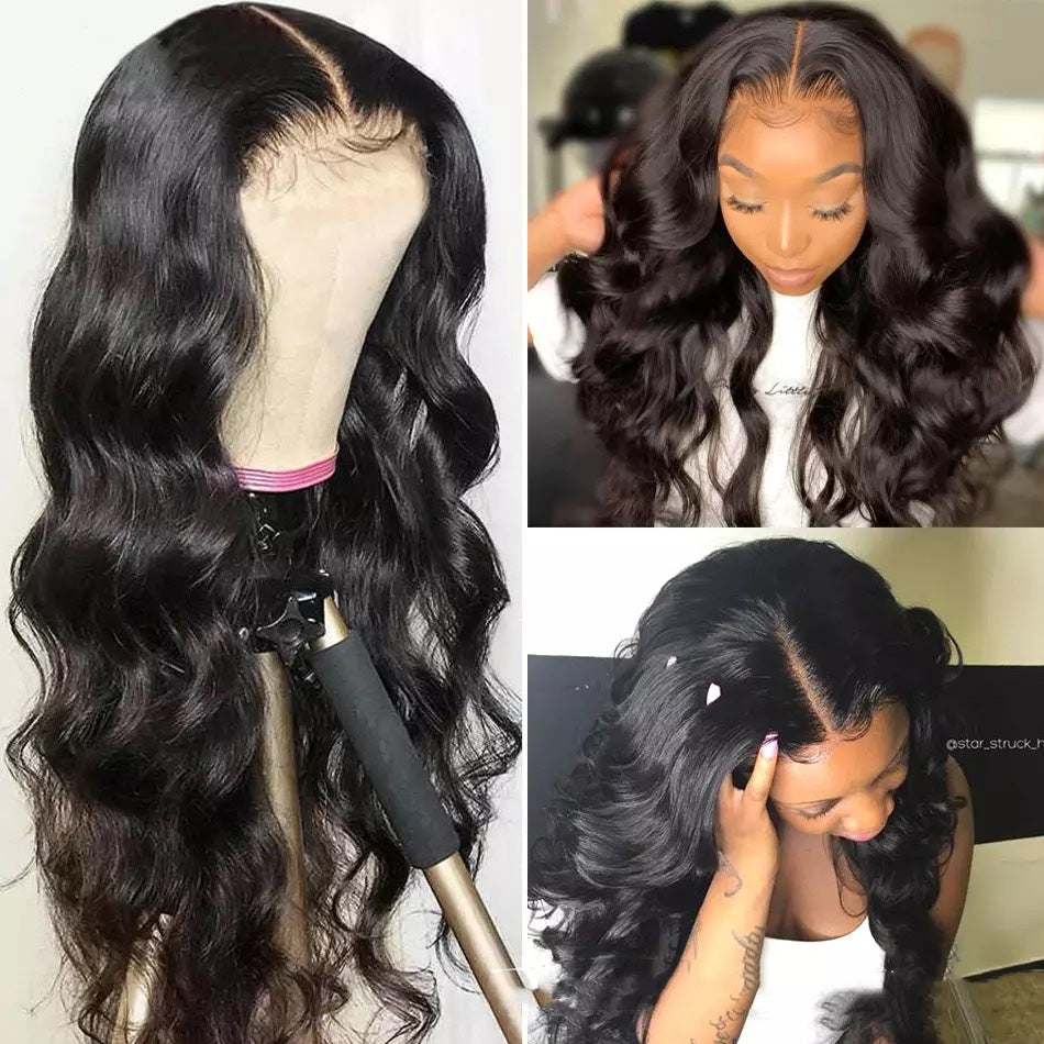 Pelucas frontales de encaje de cabello humano con ondas corporales