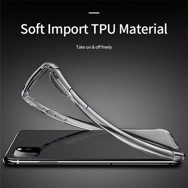 Funda ultrafina de silicona TPU transparente resistente a golpes para teléfono
