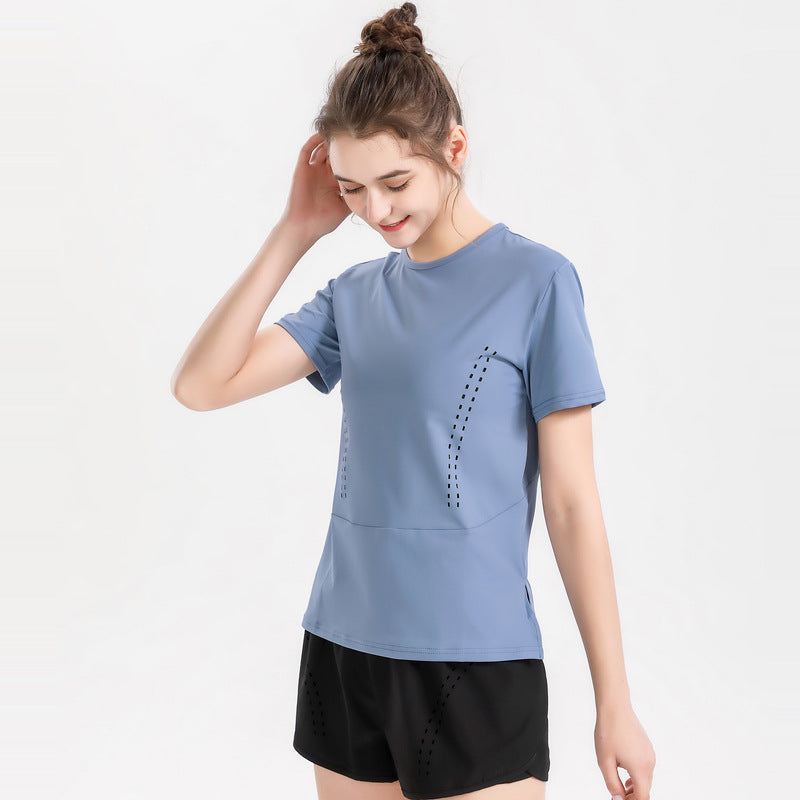 Camiseta de manga corta transpirable y holgada para correr, deportes y fitness