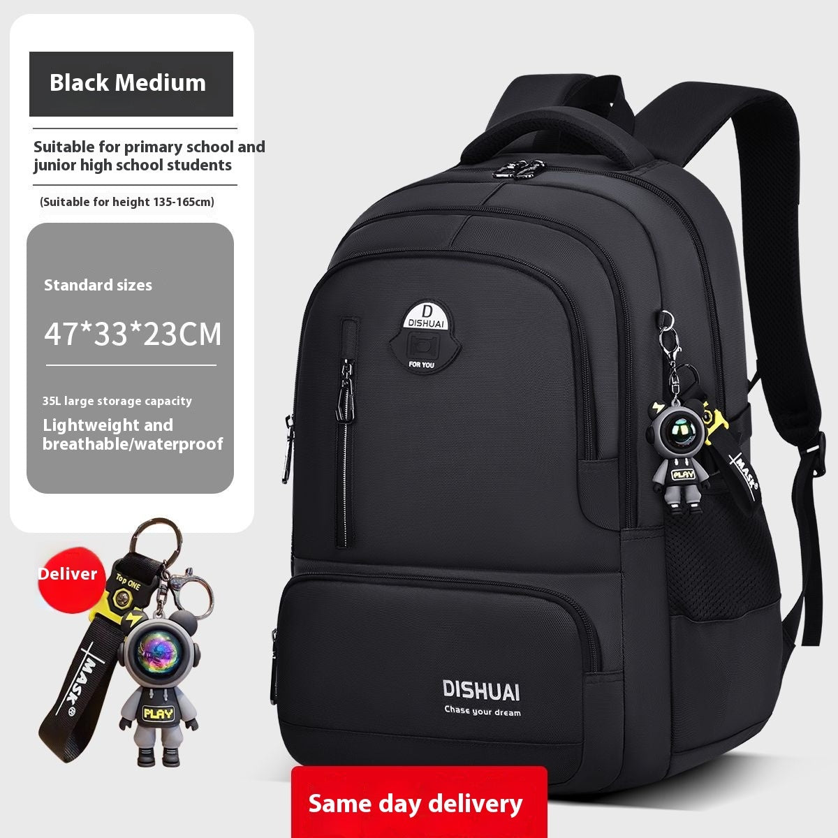 Mochila para niños de gran capacidad y ligera.