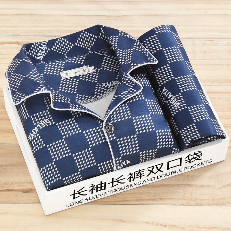 Pijama de manga larga para hombre, primavera y otoño, para estar en casa.
