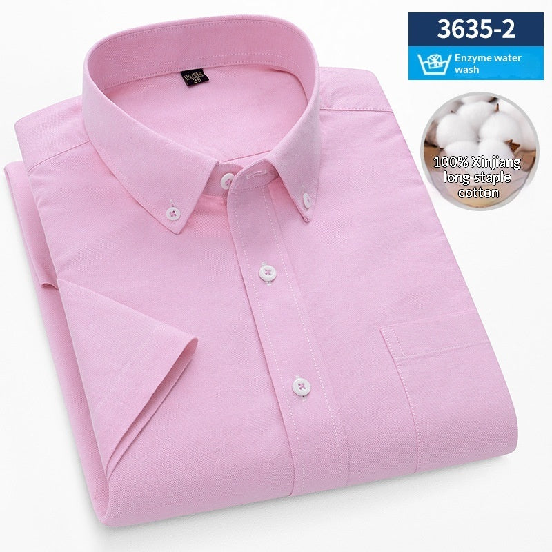 Men's Cotton Plaid Oxford Stripe Shirt