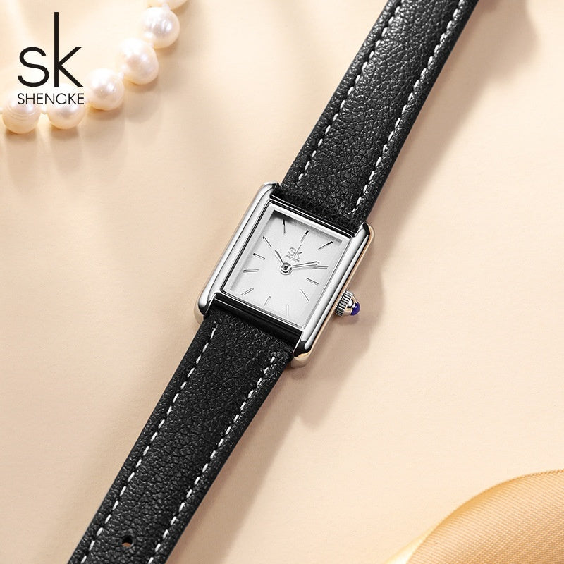 Reloj retro para minorías, reloj de cuarzo resistente al agua, reloj cuadrado pequeño de alta calidad.