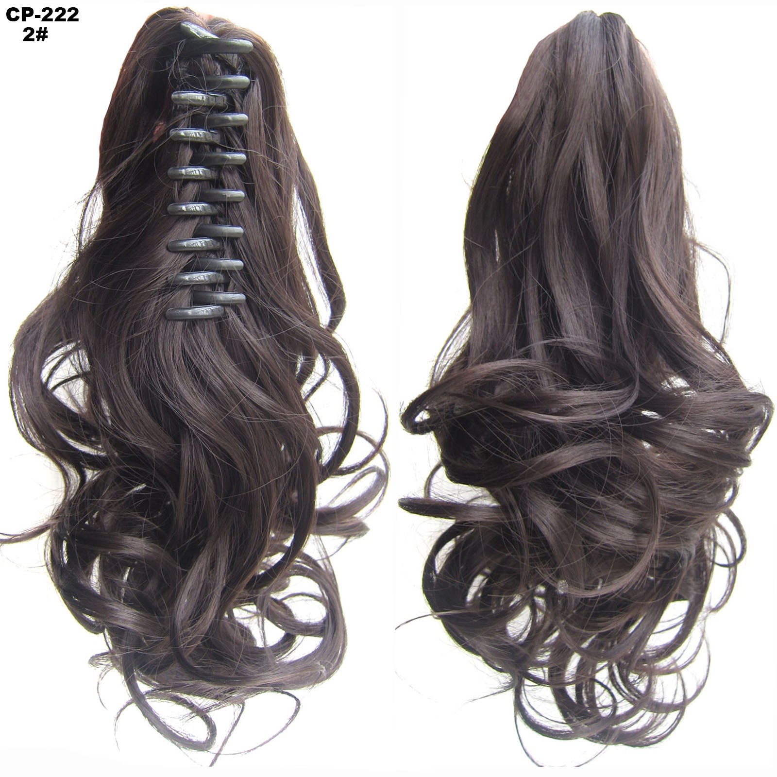 Cola de caballo ondulada larga, envuelta alrededor de la cola de caballo, con clip, tocado, postizo gris, extensiones naturales