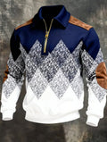 Sudadera informal de manga larga con estampado 3D para hombre