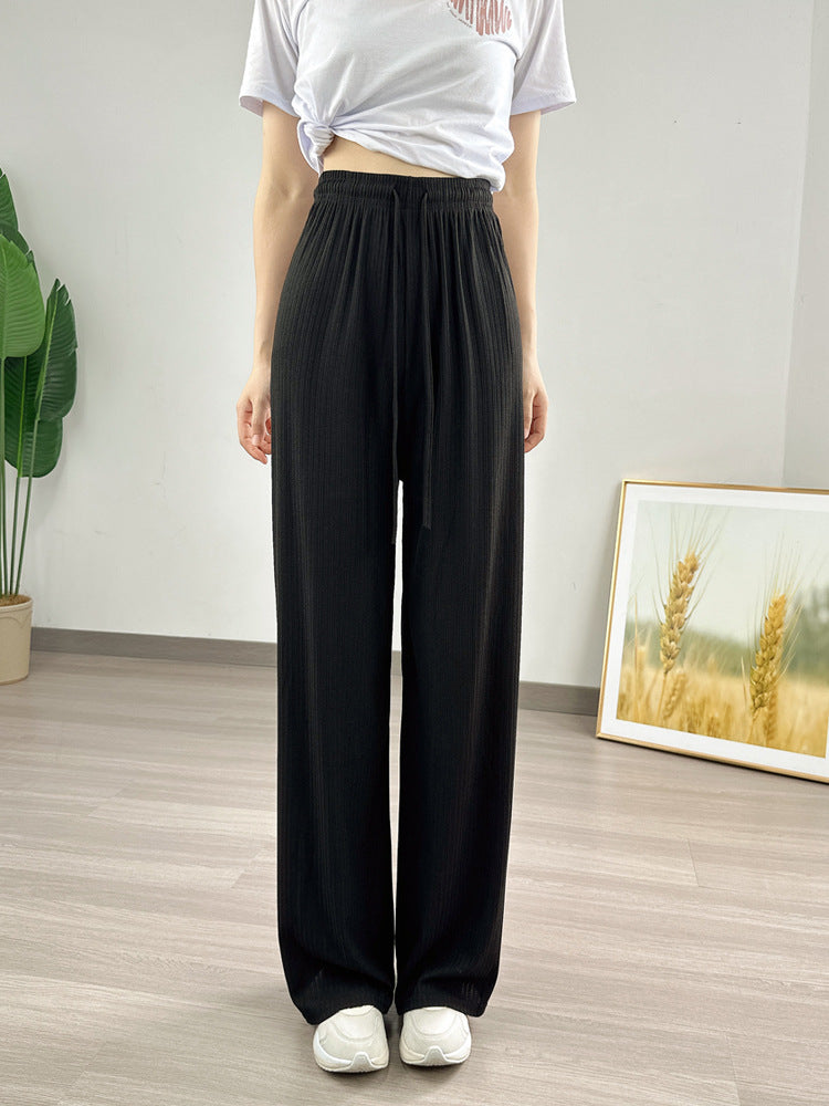 Pantalones de verano de jacquard para mujer, pantalones adelgazantes e informales.