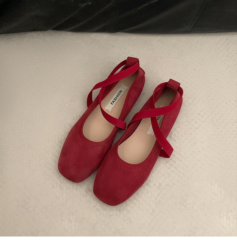 Zapatos planos bajos versátiles de color liso para mujer
