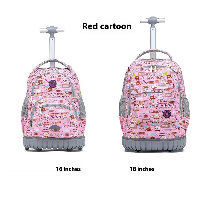 Mochila escolar con ruedas para niños, estilo coreano