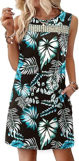 Fashionable Printed Lace Trim Patchwork Dress