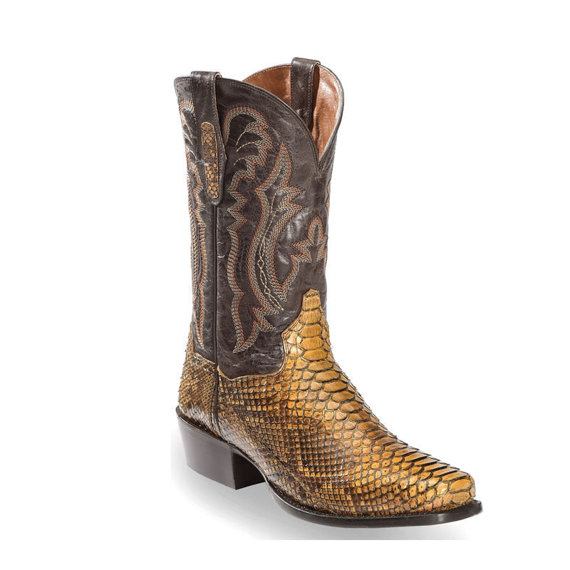 Botas acolchadas con parches y punta bordada para hombre