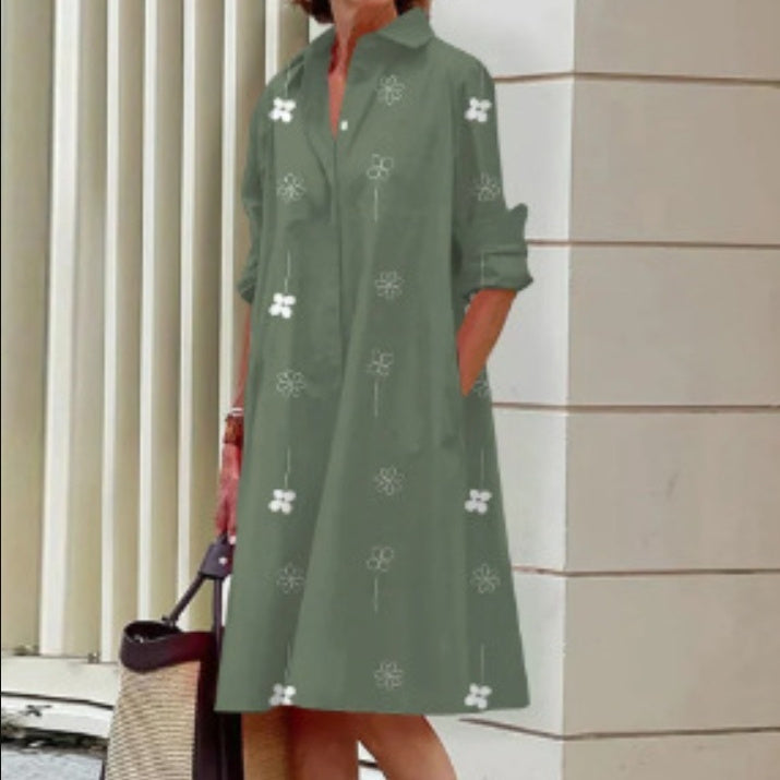 Vestido camisero holgado de verano para mujer, talla grande