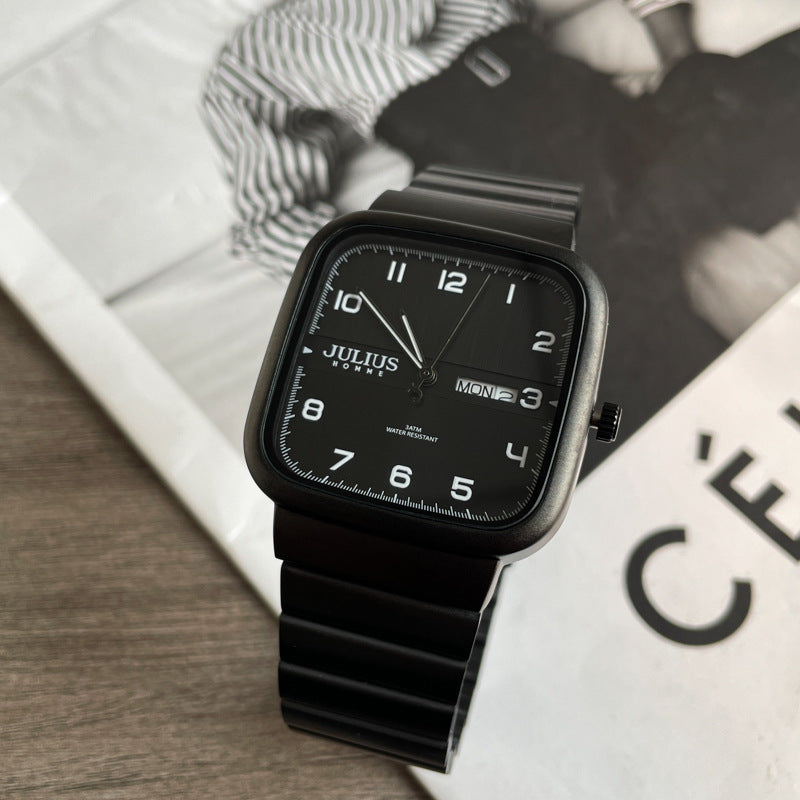 Reloj mecánico con diseño ideal para estudiantes y detalles de agujeros para hombre.