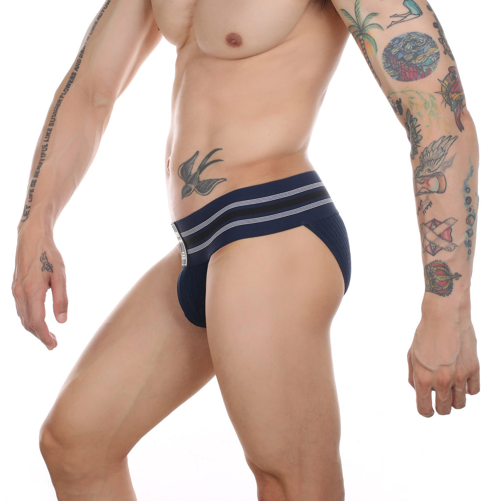 Ropa interior deportiva arcoíris de cintura ancha, corte alto y alta elasticidad para hombre