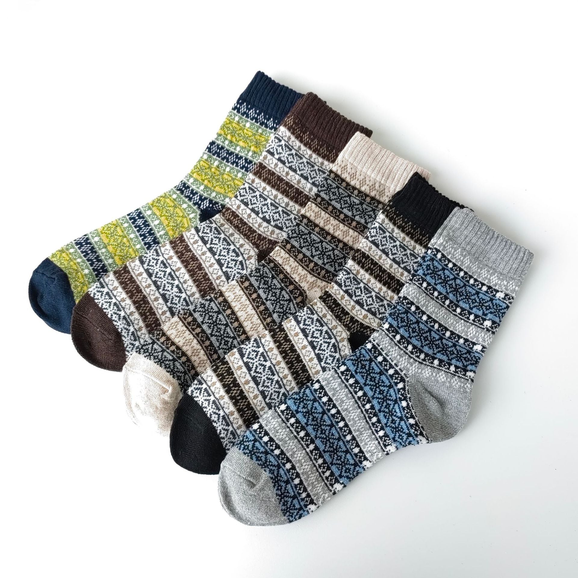 Calcetines de hombre de lana estilo étnico vintage para invierno