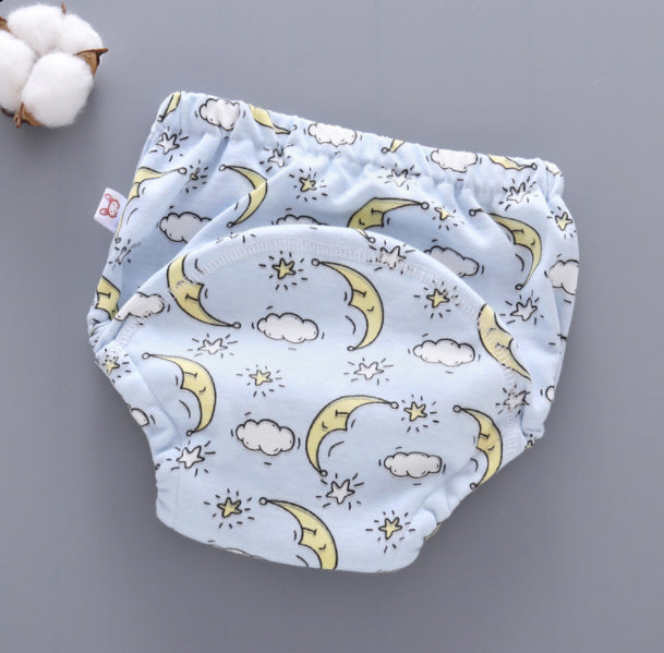 Pantalones de entrenamiento para bebé, lavables, de gasa de 6 capas, para cubrir pañales