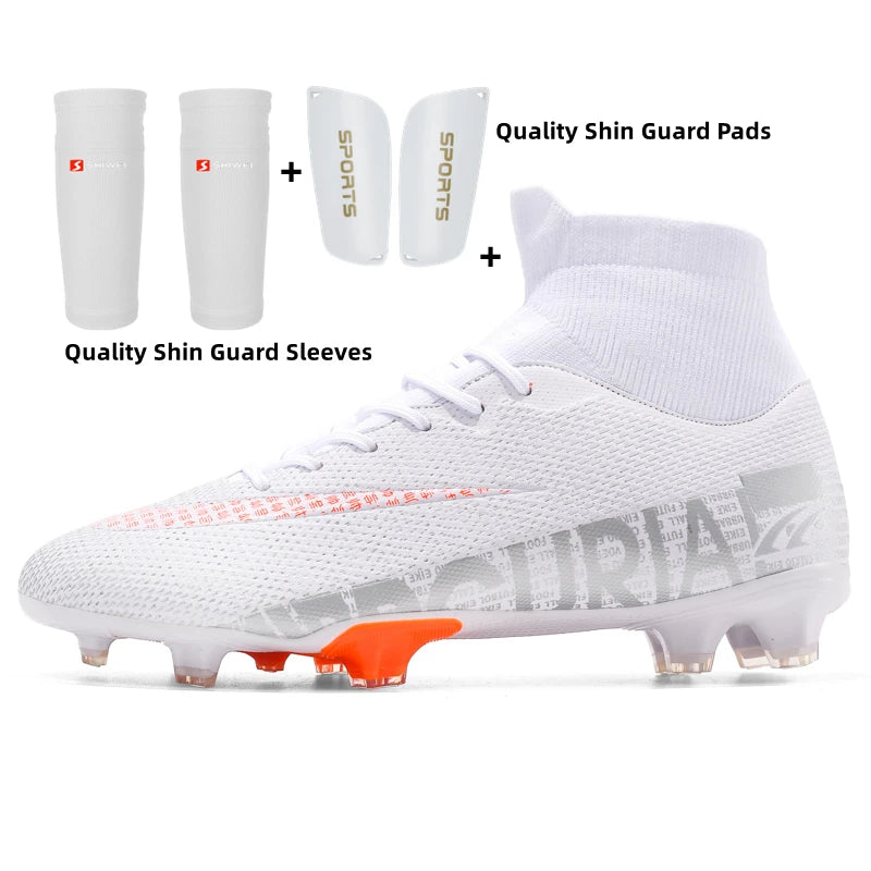 Zapatillas de fútbol de caña alta para hombre y mujer, con clavos rotos, tacos cortos AG, clavos largos TF, zapatillas de entrenamiento deportivas