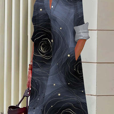 Vestido estampado de lunares elegante y de moda para mujer