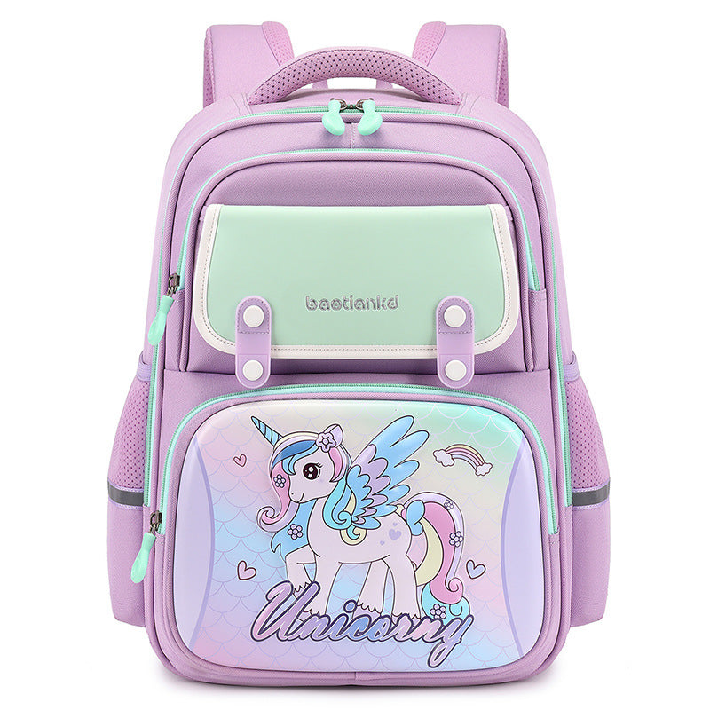 Mochila escolar para niños, ligera, de gran capacidad y con dibujos animados.