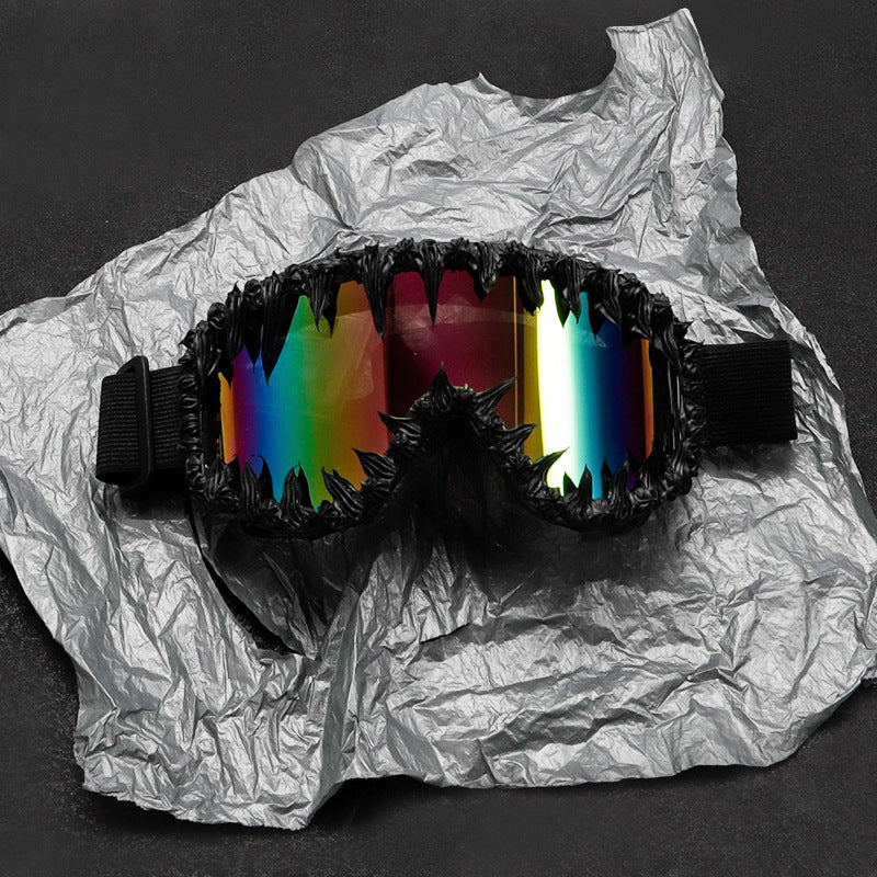 Dripping-Resin Glittery Reflective Sunglasses In Hip-HopRock Style
