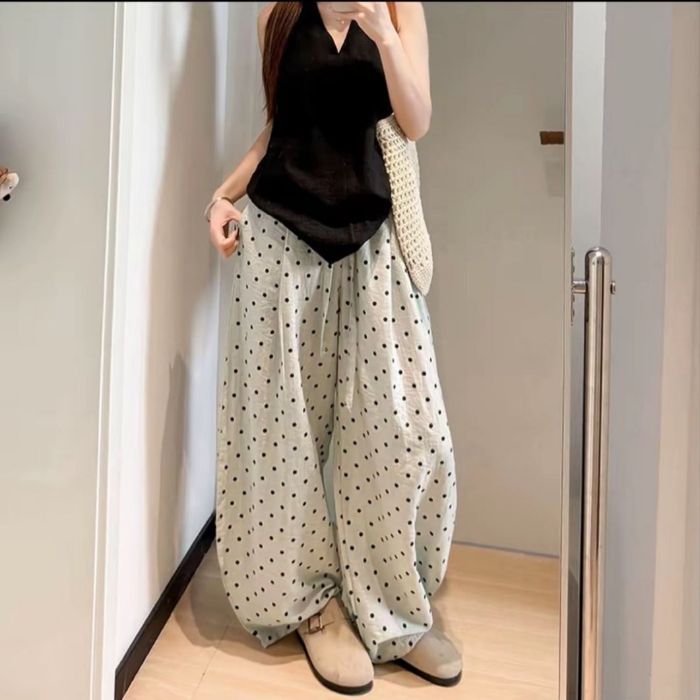 Pantalones rectos de cintura alta transpirables para mujer con cordón ajustable