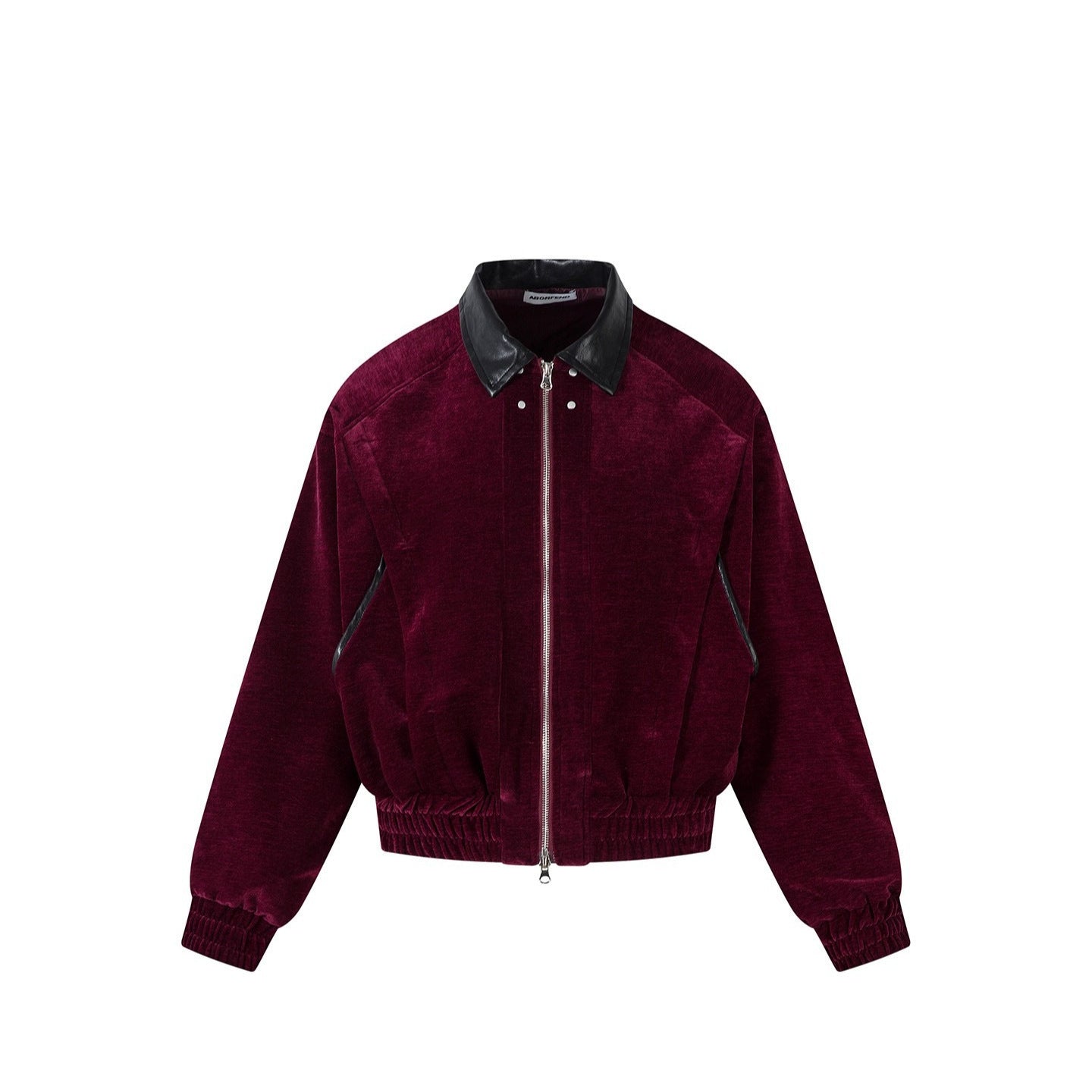 Rivet Contrast-Fabric Suede Patchwork Lapel Jacket