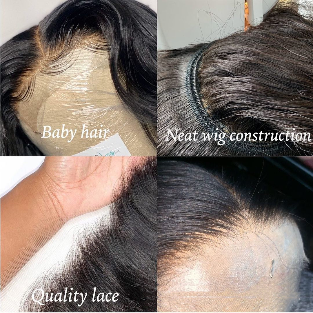 Pelucas frontales de encaje de cabello humano con ondas corporales