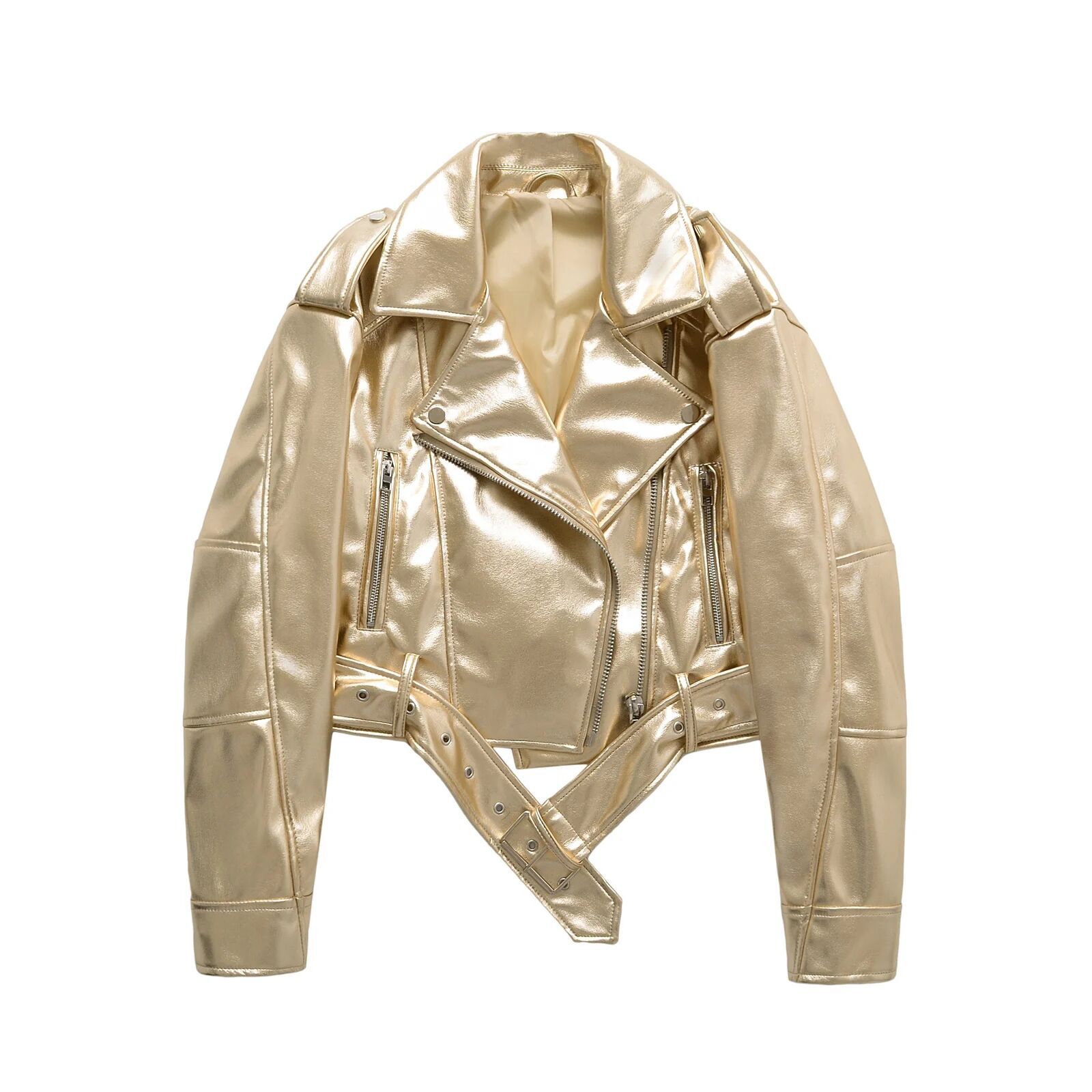 Chaqueta holgada lavada con cuello vuelto estilo urbano retro, la más vendida