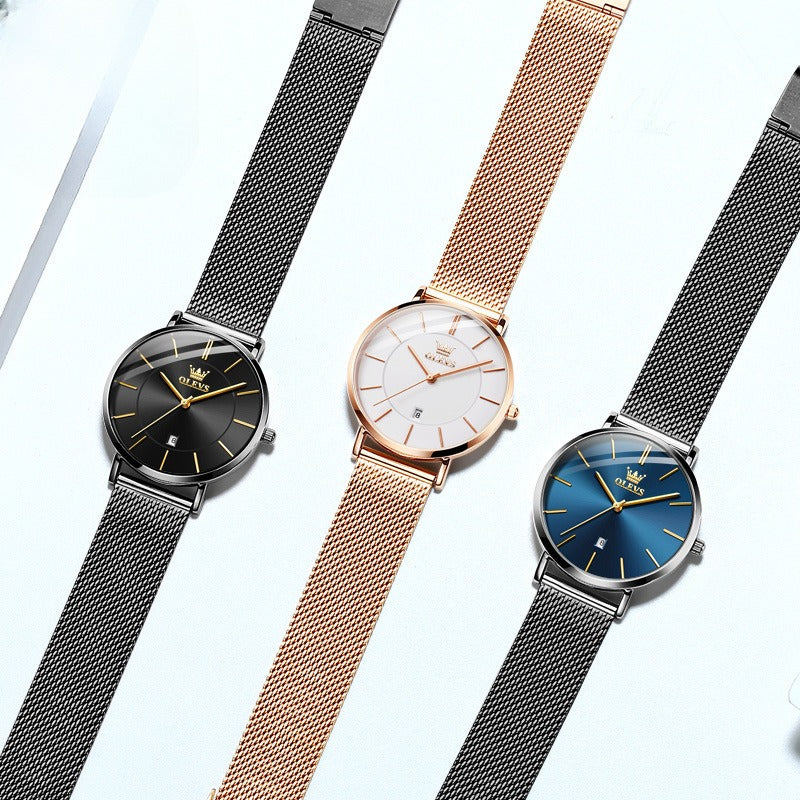 Reloj electrónico de cuarzo para pareja de hombres y mujeres delgados para el Día de San Valentín