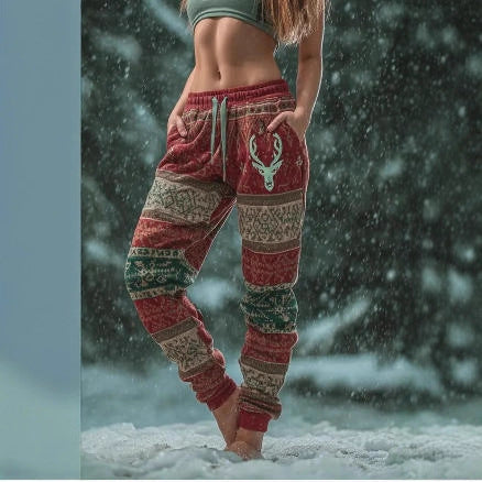 Mens Stylish Casual Printed Drawstring Sweatpants