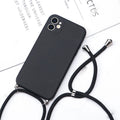 Funda para teléfono con cordón de silicona líquida, creativa y sencilla
