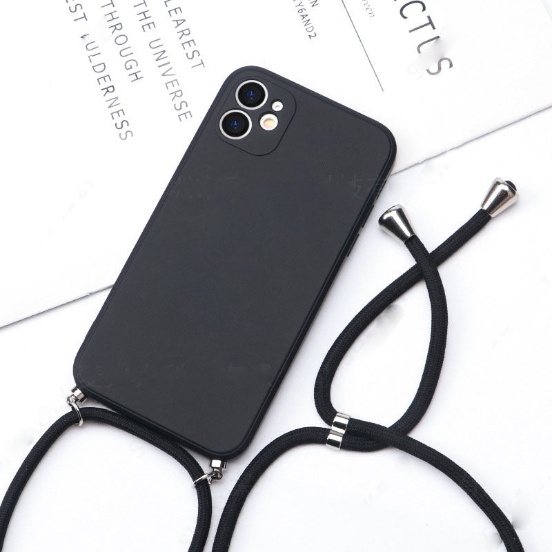 Funda para teléfono con cordón de silicona líquida, creativa y sencilla